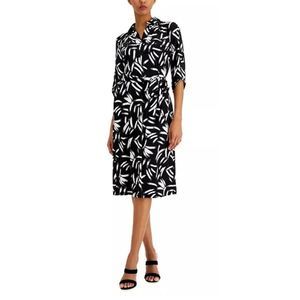 Alfani Printed Tie-Waist Shirt dress Petite Medium